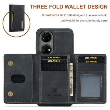 Huawei Tri-Fold lompakkokotelo Musta Huawei P50 Pro