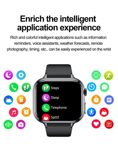 Smartwatch TK17 syke-, veren happisaturaatio- ja unimonitorilla