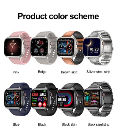 Smartwatch TK17 syke-, veren happisaturaatio- ja unimonitorilla