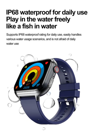 Smartwatch TK17 syke-, veren happisaturaatio- ja unimonitorilla