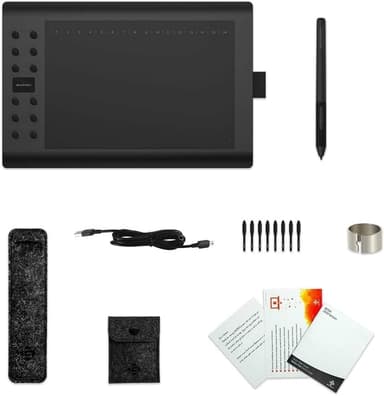 Ammattimainen graafinen piirustuslevy 12+16 ohjelmointipainikkeella. Yhteensopiva Windows Mac Androidin kanssa ja se on akkuvapaa
