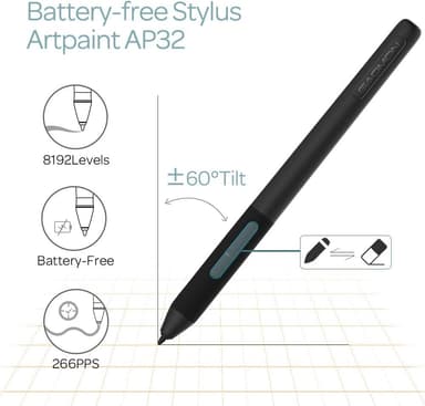 Ammattimainen graafinen piirustuslevy 12+16 ohjelmointipainikkeella. Yhteensopiva Windows Mac Androidin kanssa ja se on akkuvapaa