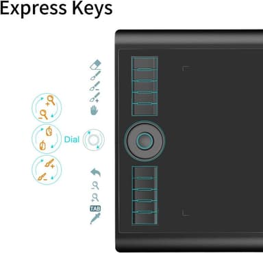 GAOMON M10K Version Pen Tablet - 25,4 x 16,9 cm graafinen tabletti, jossa 8192 paineentunnistustasoa