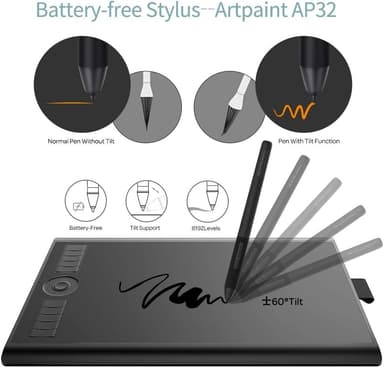 GAOMON M10K Version Pen Tablet - 25,4 x 16,9 cm graafinen tabletti, jossa 8192 paineentunnistustasoa