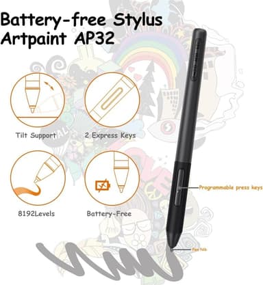 GAOMON M10K Version Pen Tablet - 25,4 x 16,9 cm graafinen tabletti, jossa 8192 paineentunnistustasoa