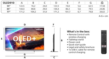 Philips 55” OLED910 4K OLED älytelevisio(2025)