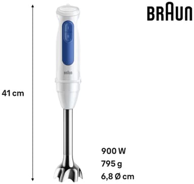 Braun MultiQuick 3 sauvasekoitin MQ30.202.MWH (valkoinen/sininen)
