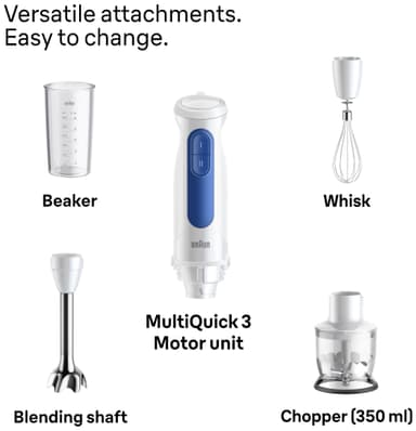 Braun MultiQuick 3 sauvasekoitin MQ30.202.MWH (valkoinen/sininen)