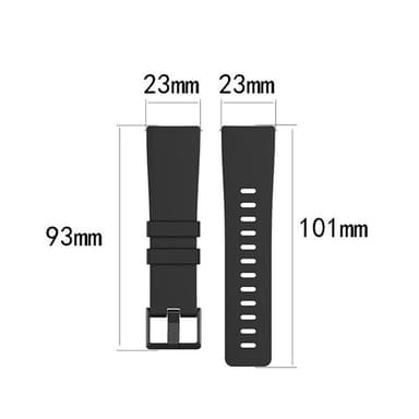 Fitbit Silikoniranneke  Versa / Versa2/ Versa Lite - Musta S