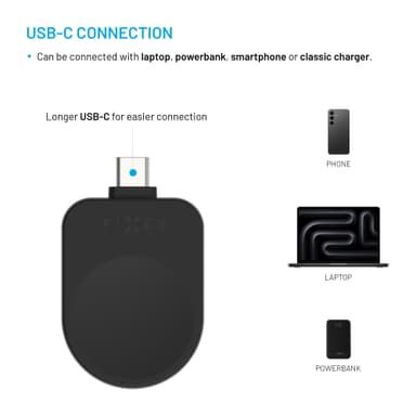 Fixed Samsung Watch langaton USB-C laturi (musta)