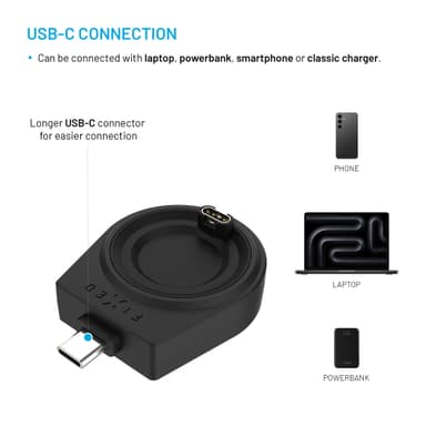 Fixed Garmin Watch langaton USB-C laturi