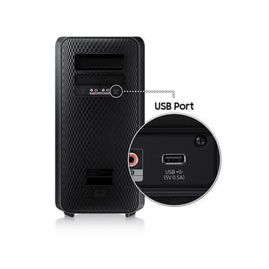 Samsung Sound Tower MX-ST40B – 160 W kannettava kaiutin, IPX5, Bass Boost, Bluetooth, valotehosteetuna