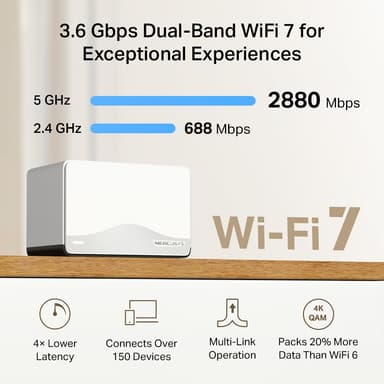 Mercusys Halo H27BE BE3600 Wi-Fi 7 Mesh järjestelmä (3 kpl)