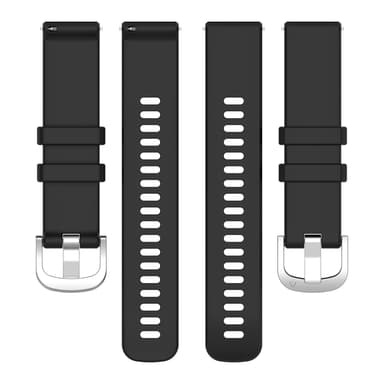 18 mm silikoniranneke Huawei Watch GT 4 41mm, Garmin Venu 3S, LG Watchille Musta