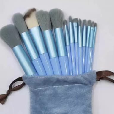 13 kpl Meikkisivellinsetti Kosmeettiset siveltimet Soft Fiber Foundation Contour - Sininen