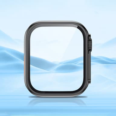 Apple Watchin 45 mm:n kovakuorinen karkaistu kalvo, integroitu all-inclusive-kotelo Musta