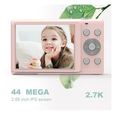 Digitaalikamera 2,7K/44MP/16x Zoom/Anti-Shake/Web-kamera musta