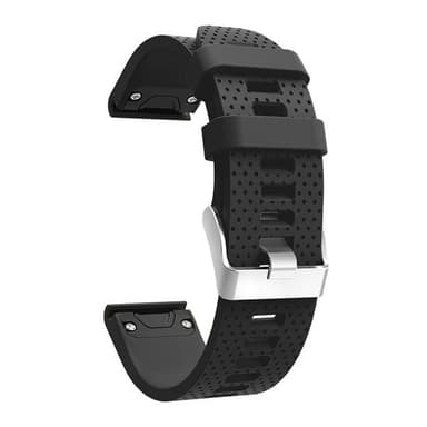 Silikoninen kellohihna Garmin Fenix 5S Plus -puhelimelle Musta