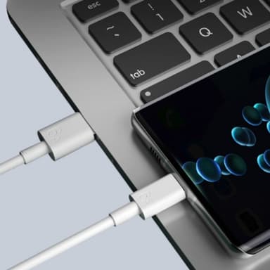 66W 6A supernopea USB-C-latauskaapeli, Yhteensopiva Huawein, Xiaomin kanssa Valkoinen 1 m
