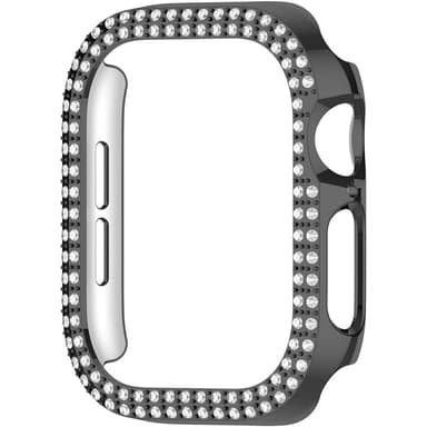 Kellosarjalle 10, 42 mm:n kotelon kansikehys Bling tekojalokivisisustus - musta