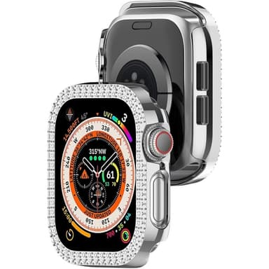 Kellosarjalle 10, 42 mm:n kotelon kansikehys Bling tekojalokivisisustus - Hopea