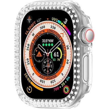 Kellosarjalle 10, 42 mm:n kotelon kansikehys Bling tekojalokivisisustus - Läpinäkyvä