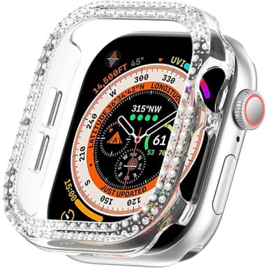 Kellosarjalle 10, 42 mm:n kotelon kansikehys Bling tekojalokivisisustus - Läpinäkyvä