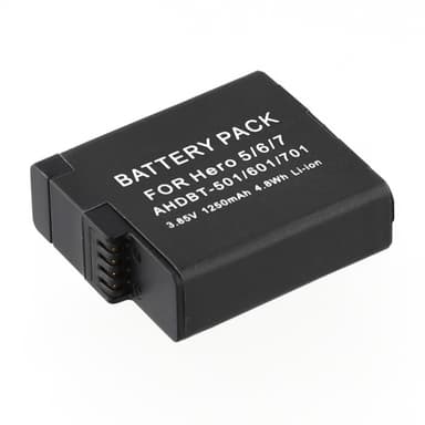 Akku GoPro Hero 7 6 5 3,85 V 1250 mAh AHDBT-501 601 701 vaihtoparistolle