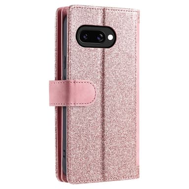 Google Pixel 9A Kuori Vetoketjutaskulla ja 9 Korttipaikalla - RoseGold