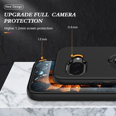 Google Pixel 9A sormenrengasjalustan hybridikotelo