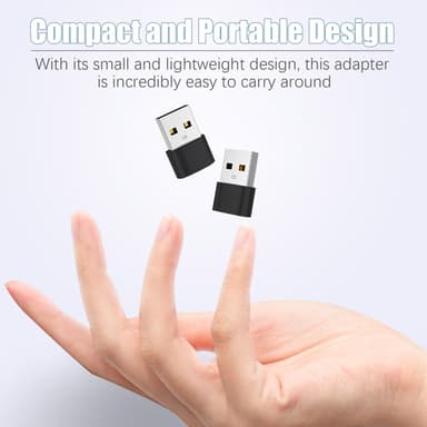 2 pakkauksen USB-C-USB-sovitin tiedonsiirtoon ja lataamiseen Musta