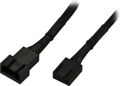 AKASA jatkokaapeli 4-pin tuulettimelle, 0,3m, musta