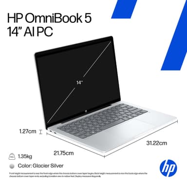 HP OmniBook 5 14 Snap-8C/16/512/OLED 14" Copilot+ PC kannettava