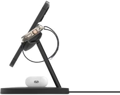 Belkin BoostCharge Pro 3-in-1 Qi2 langaton latausteline (musta)
