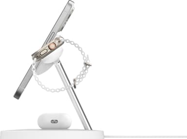 Belkin BoostCharge Pro 3-in-1 Qi2 langaton latausteline (valkoinen)