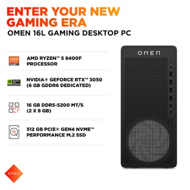 HP OMEN 16L R5-8400F/16/512/3050 pelitietokone
