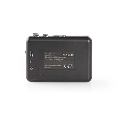 Nedis Kasettimuunnin | Kannettava | Lähtöliitäntä: 1x 3.5 mm / 1x Mini USB | Tarvikkeet: USB kaapeli | Paristokäyttöinen / USB Virta