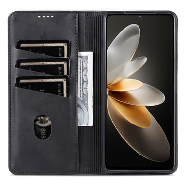 SKALO Xiaomi 15 Ultra 5G AZNS PU-Nahka Lompakkokotelo - Musta