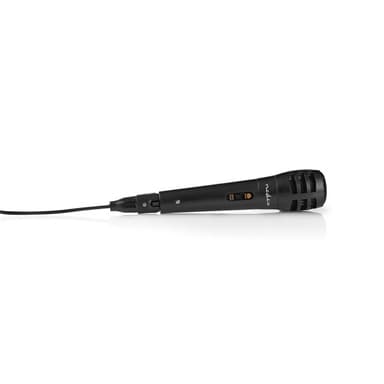 Nedis Langallinen Mikrofoni | Kardioidi | Irroitettava kaapeli | 5.00 m | 80 Hz - 12 kHz | 600 Ohm | -75 dB | On/off-kytkin | Matkakotelo sisältyy | ABS-Muovi / Alumiini | Musta