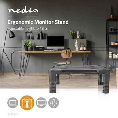 Nedis Monitoriteline | Ergonomia: Yes | Maksimi kantokapasiteetti: 18 kg | Yleismalli | Säädettävä korkeus: Kyllä