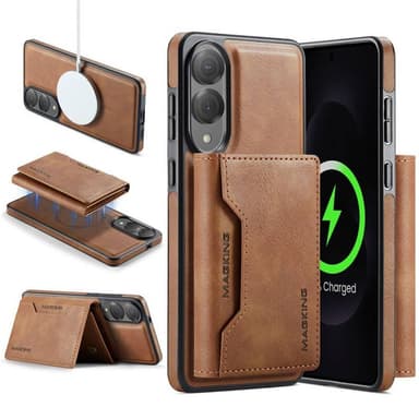 DG-Ming Magking K2 2in1 kotelo Samsung Galaxy S25 Edge - Ruskea