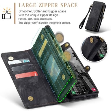 CASEME Samsung Galaxy S25 2-in-1 Irrotettava - Musta
