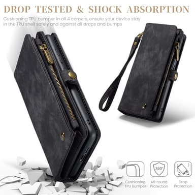 CASEME Samsung Galaxy S25 2-in-1 Irrotettava - Musta