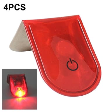 4 kpl LED-valo Magneettiset pidikkeet Turvallinen Juoksu Yö Camping Aktiviteetit - Punainen