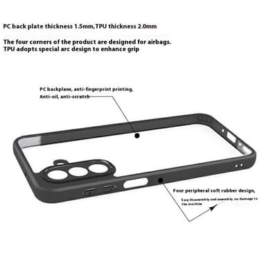 Samsung Galaxy A26 5G Suojakotelo Vahvistetut Kulmat TPU+Acrylic Läpinäkyvä Puhelimen Kotelo