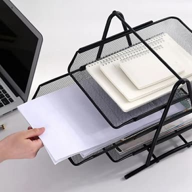 3 Layers Organizer Pöytäalusta Paperilajittelija Asiakirjatelineen teline