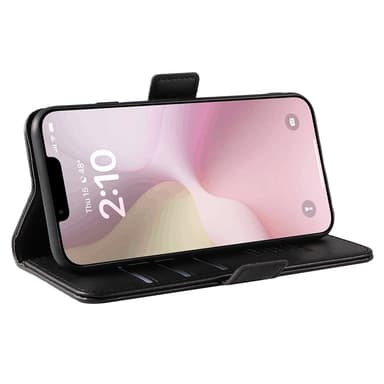 YIKATU YK-003 nahkainen lompakkokotelo iPhone 16e -puhelimelle – Musta