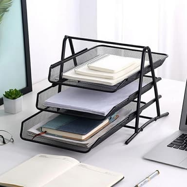 3 Layers Organizer Pöytäalusta Paperilajittelija Asiakirjatelineen teline