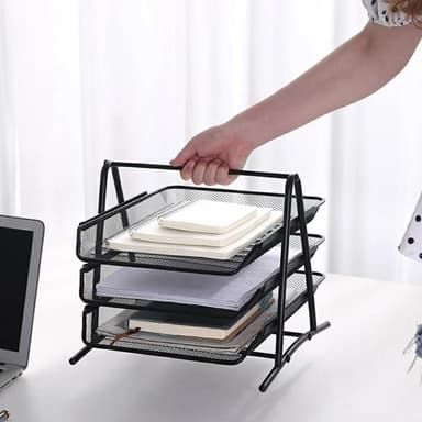 3 Layers Organizer Pöytäalusta Paperilajittelija Asiakirjatelineen teline