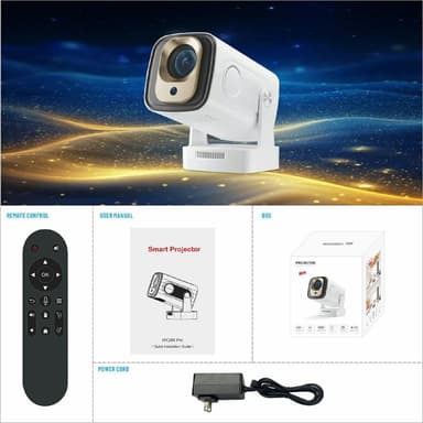 HY260 Pro -projektori 1 Gt + 8 Gt Android 11.0 WiFi6 BT5.4 Kotiteatteri 200 ANSI Lumenia